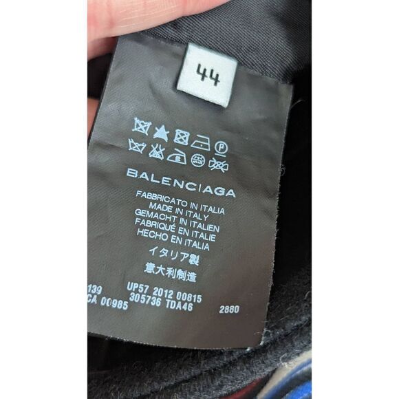 Balenciaga Paris Women Black Pencil Cut Abstract Print Mini Skirt Size 44 - Picture 10 of 12